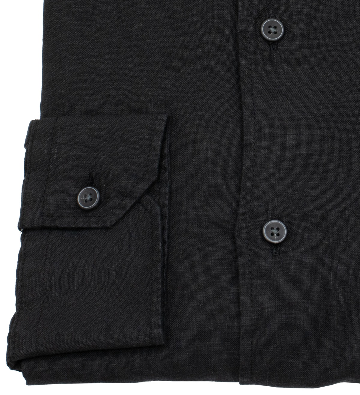 OLYMP Leinenhemd - Regular Fit - Casual - Kentkragen - schwarz
