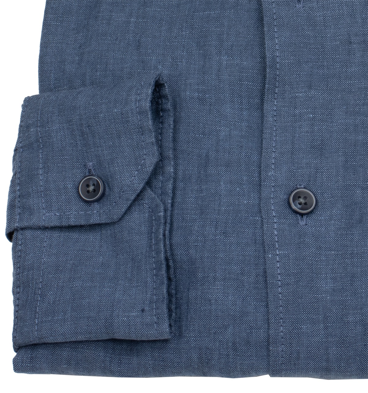 OLYMP Leinenhemd - Regular Fit - Casual - Stehkragen - dunkelblau