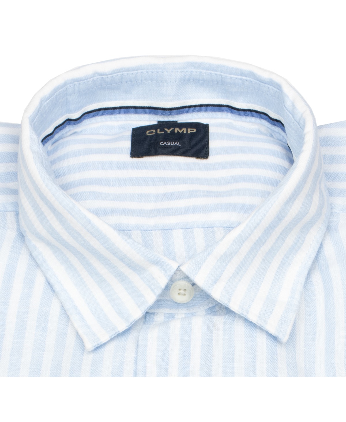 OLYMP Leinenhemd - Regular Fit - Casual - Streifen - hellblau / weiß
