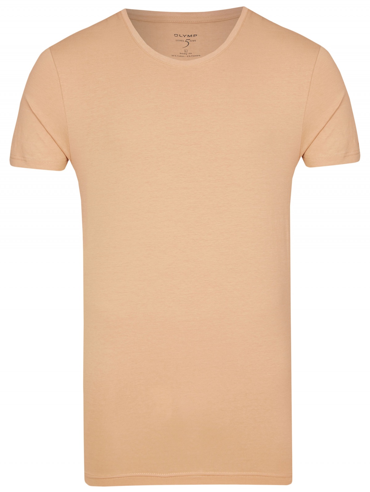 OLYMP Level Five Body Fit - T-Shirt - Rundhals-Ausschnitt - caramel