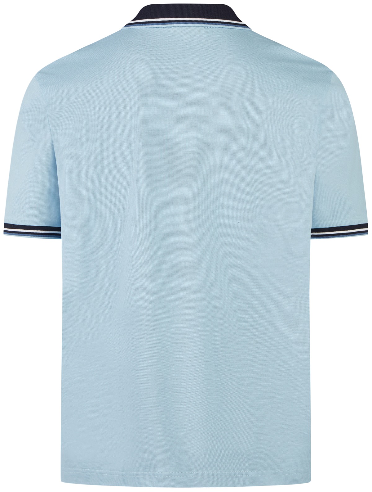 OLYMP Poloshirt - Regular Fit - Piqué - Kontrastkragen - hellblau