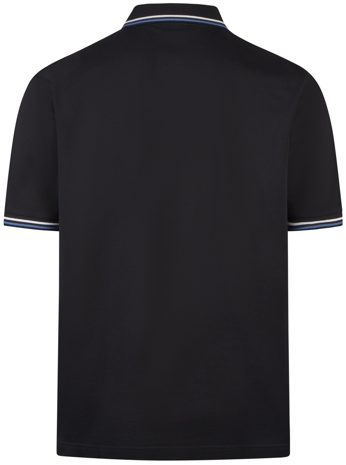 OLYMP Poloshirt - Regular Fit - Piqué - Kontrastkragen - schwarz