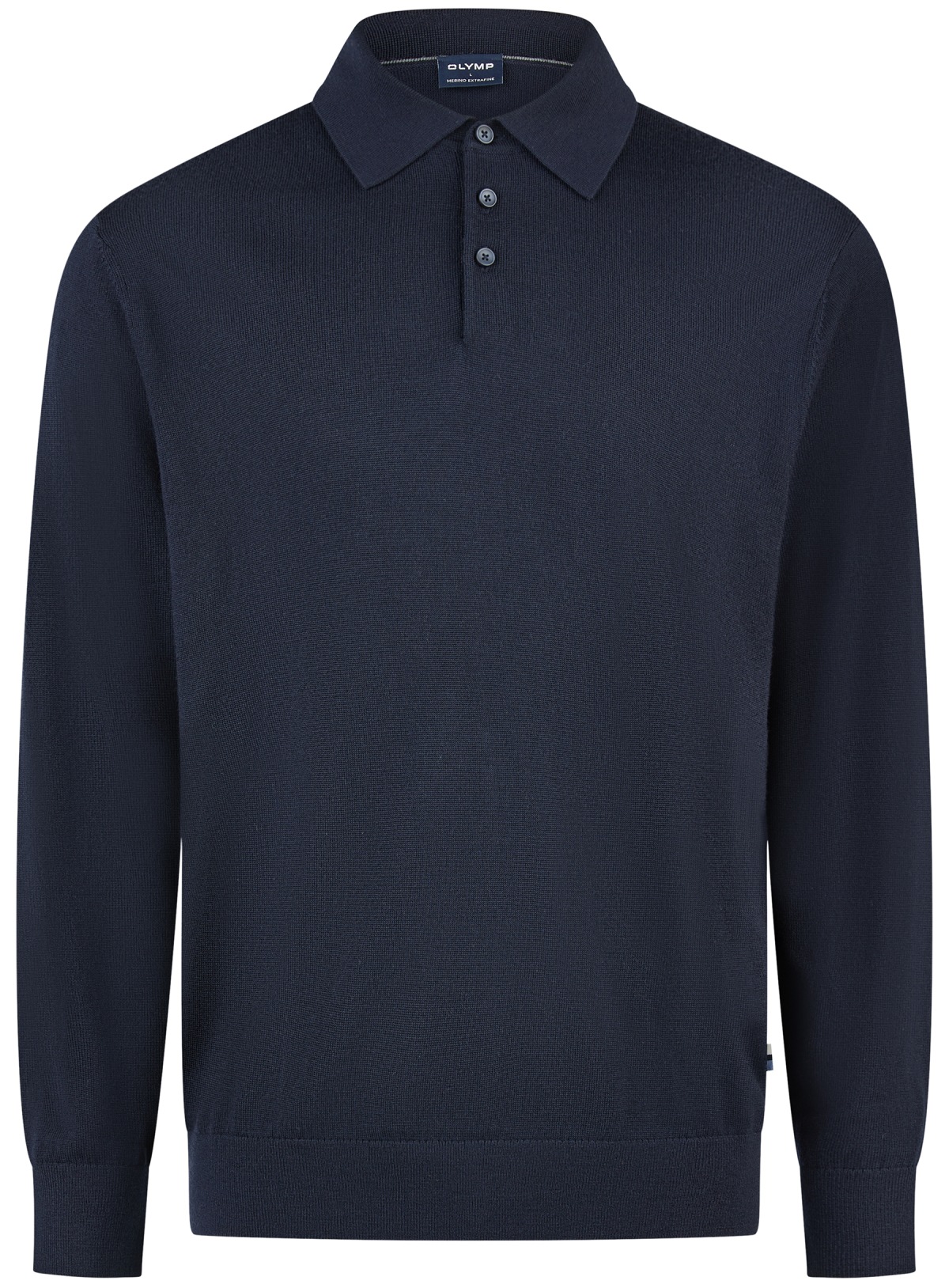 OLYMP Pullover - Polokragen - Merinowolle - dunkelblau
