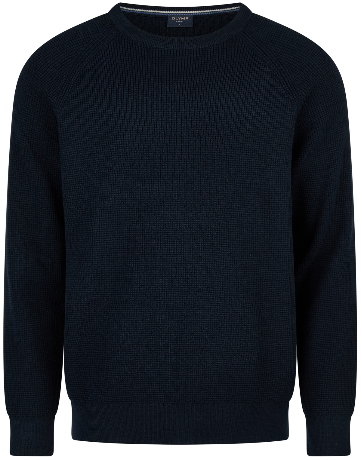 OLYMP Pullover - Rundhals-Ausschnitt - Strick - Struktur - dunkelblau