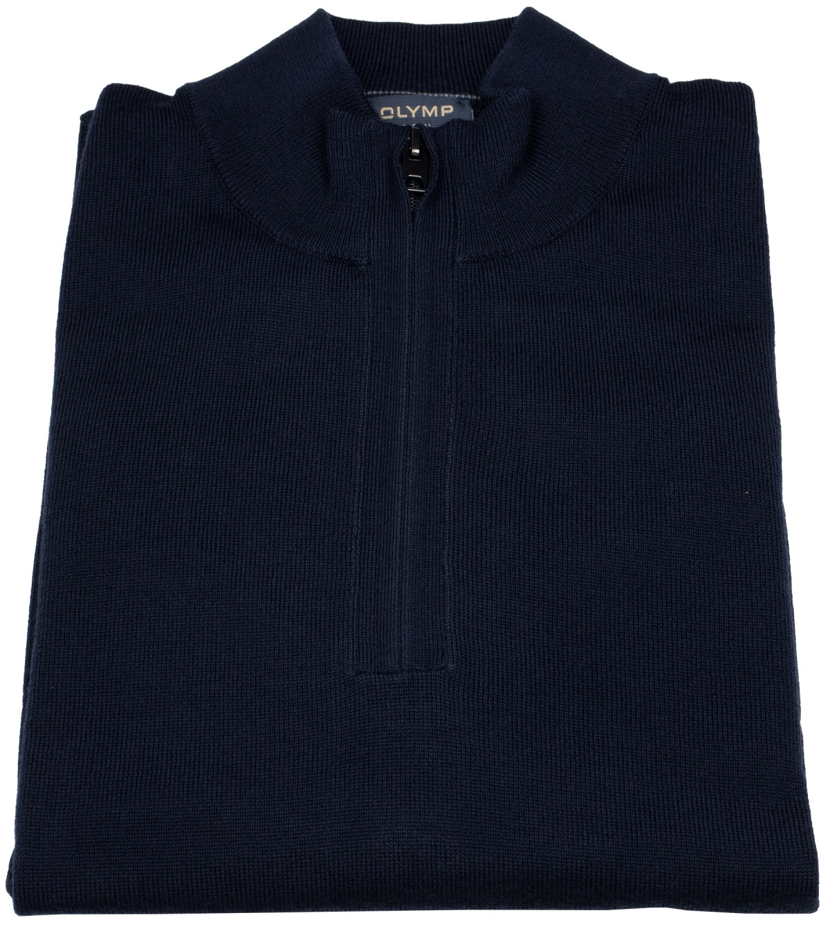 OLYMP Pullover - Troyer mit Reissverschluss - Schurwolle - dunkelblau