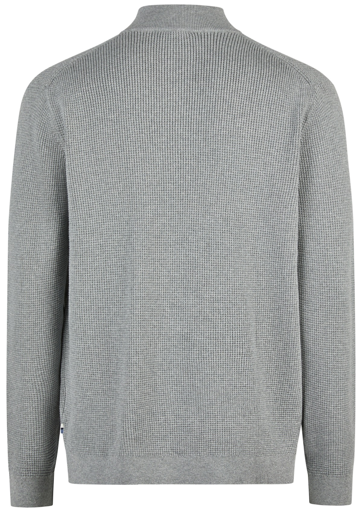 OLYMP Pullover - Troyer mit Reissverschluss - Struktur - grau
