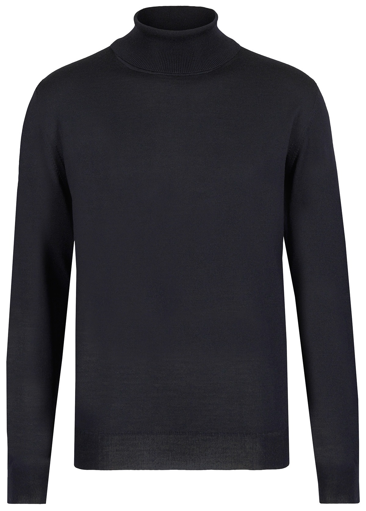 OLYMP Rollkragenpullover - Regular Fit - Merinowolle - schwarz