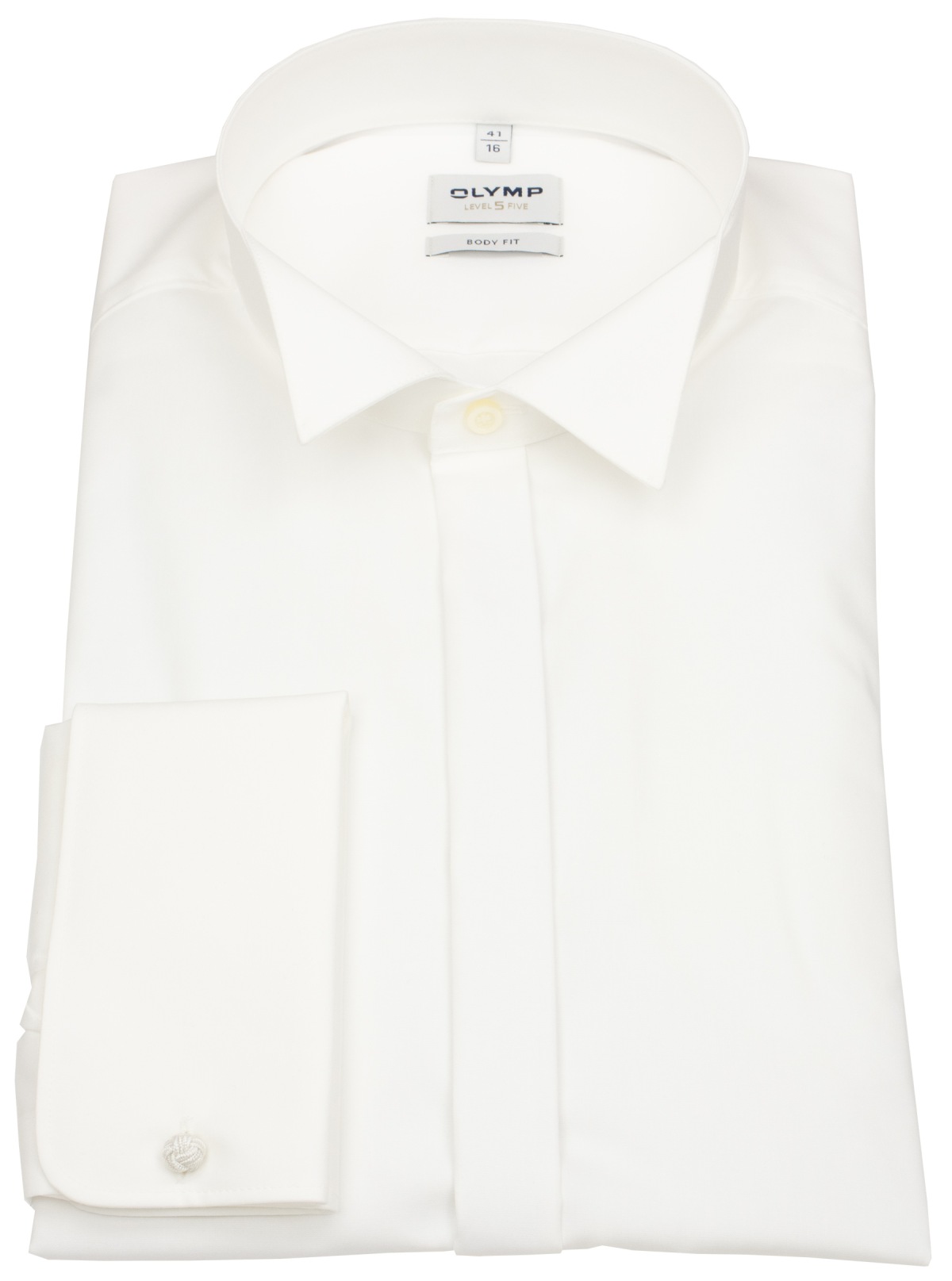 OLYMP Smokinghemd - Level 5 Body Fit - Kläppchenkragen - UMA - helles beige - ohne OVP