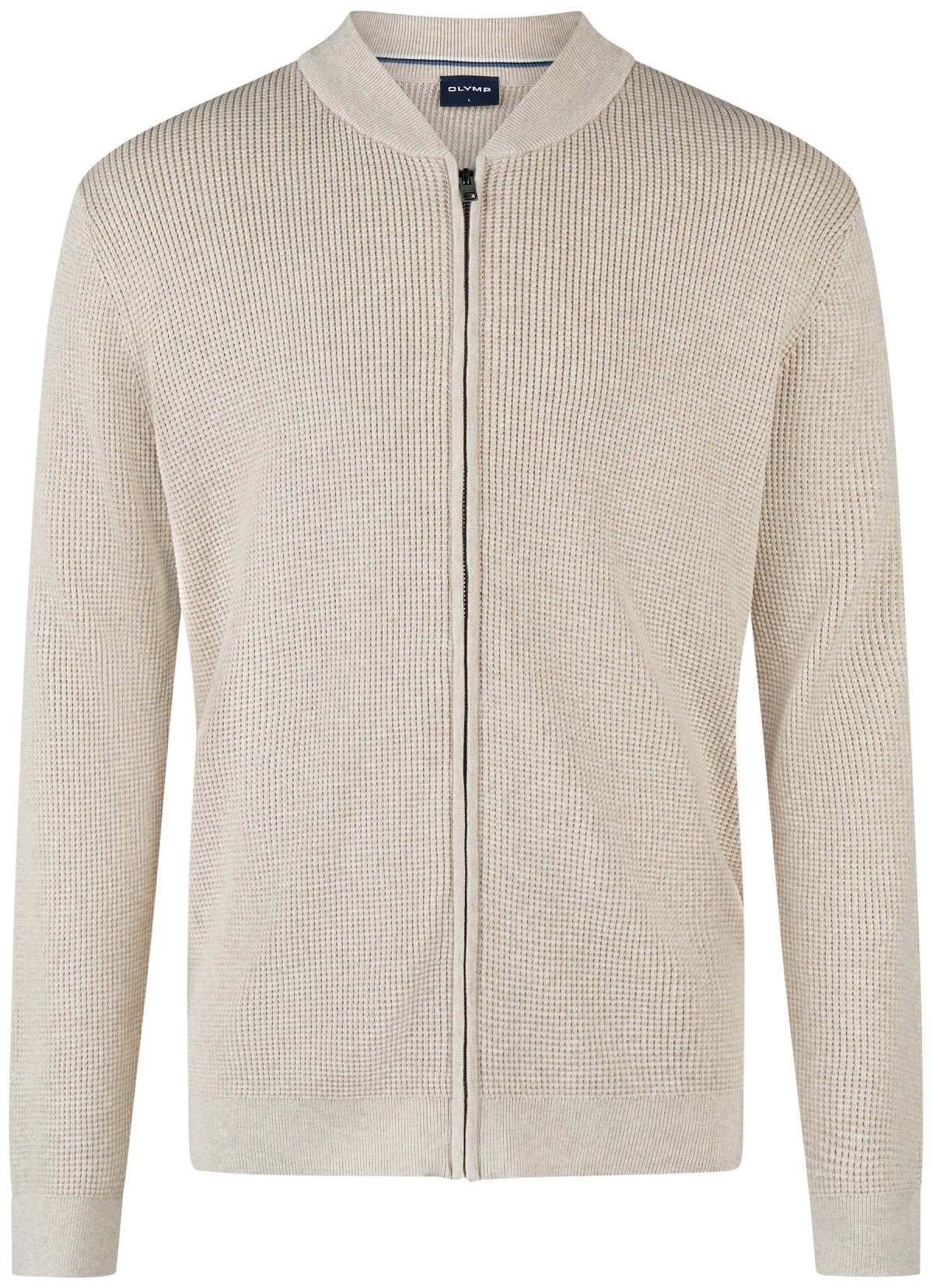 OLYMP Strickjacke - Reissverschluss - Struktur - beige