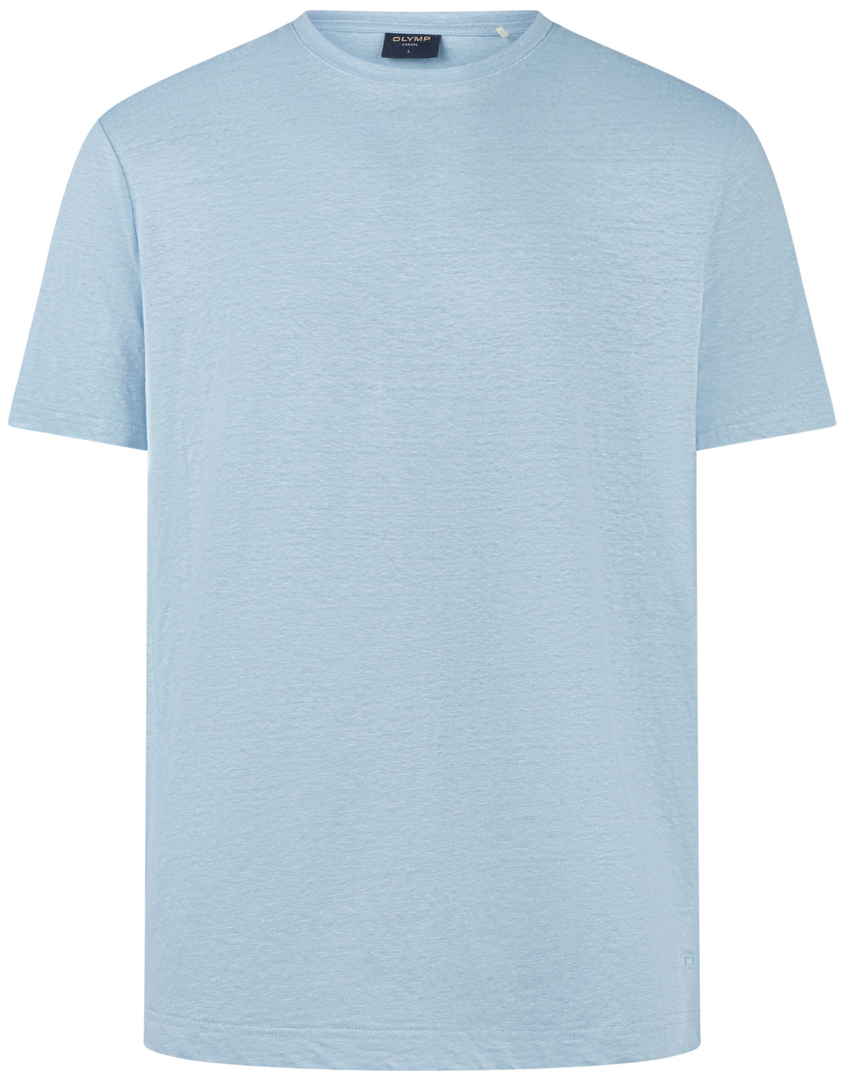 OLYMP T-Shirt - Regular Fit - Rundhals-Ausschnitt - Leinen - hellblau