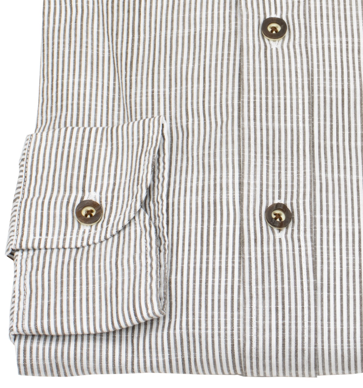 OLYMP Trachtenhemd - Regular Fit - Stehkragen - braun / weiß