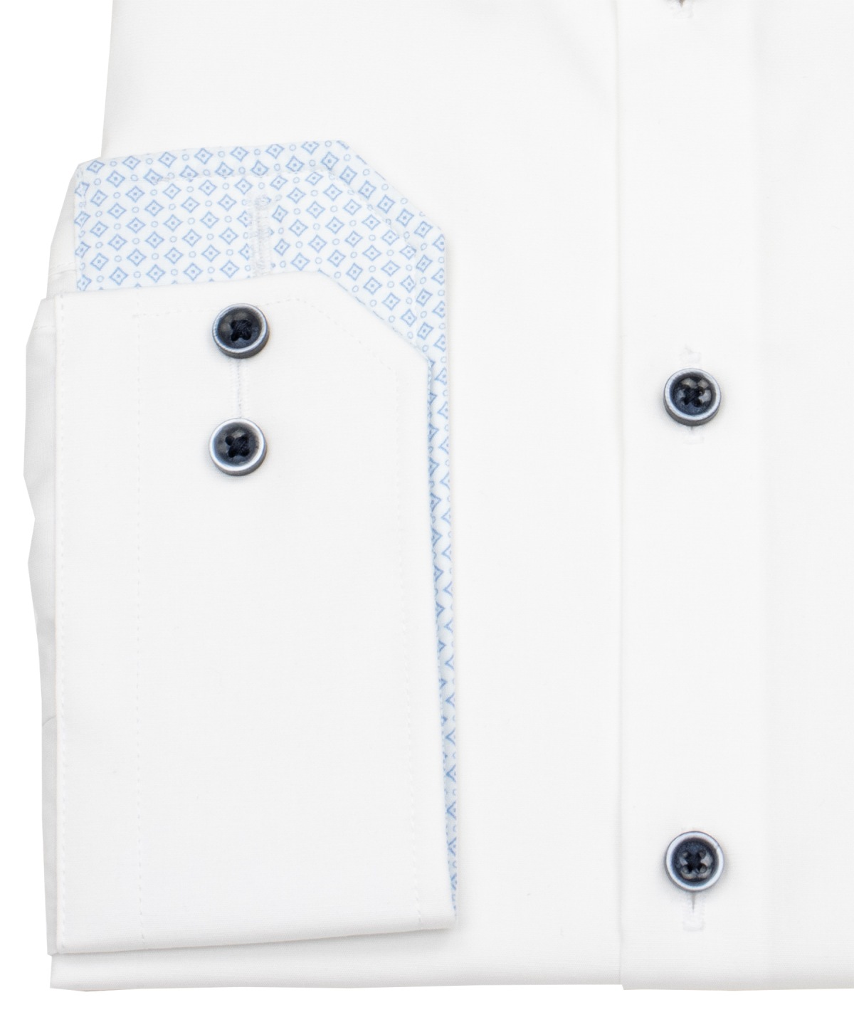 Pure Hemd - Modern Fit - Kentkragen - Kontrastknöpfe - weiß