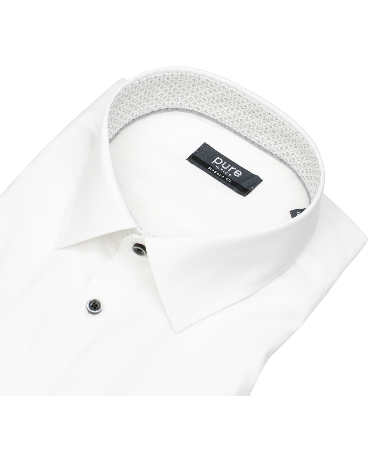 Pure Hemd - Modern Fit - Kentkragen - Kontrastknöpfe - weiß
