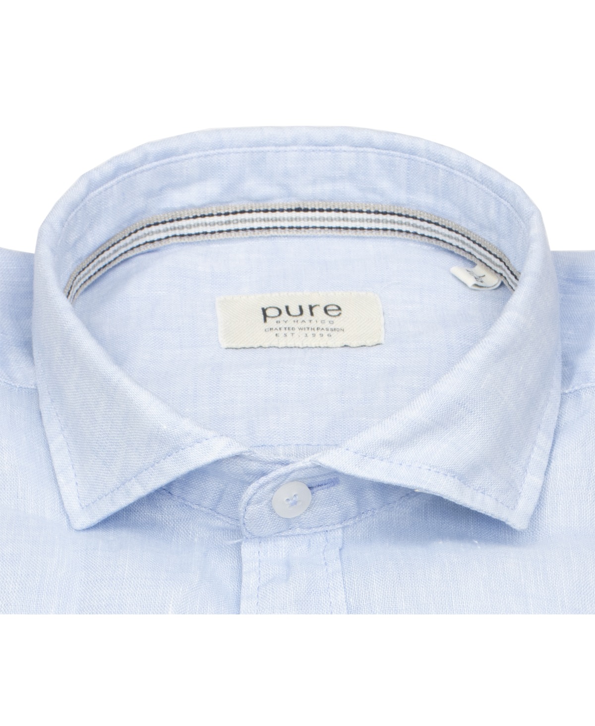 Pure Hemd - Slim Fit Casual - Kentkragen - Leinen - hellblau