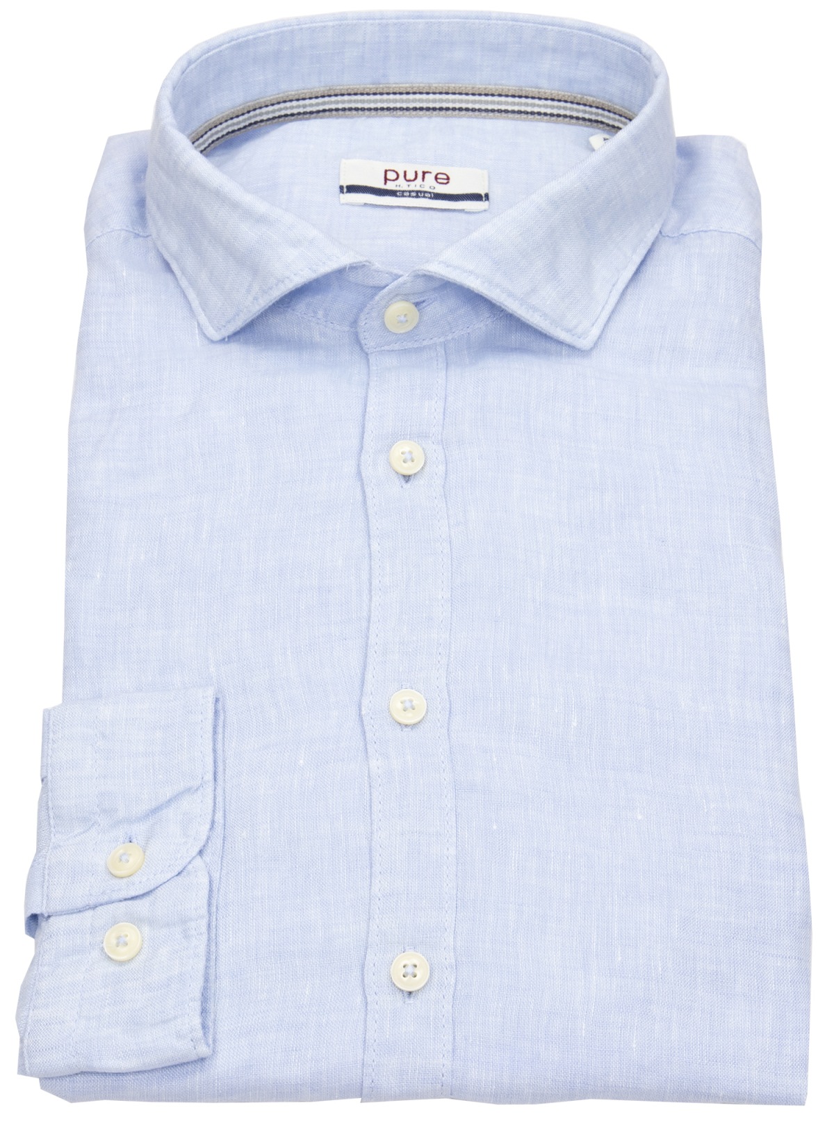Pure Hemd - Slim Fit Casual - Kentkragen - Leinen - hellblau - ohne OVP