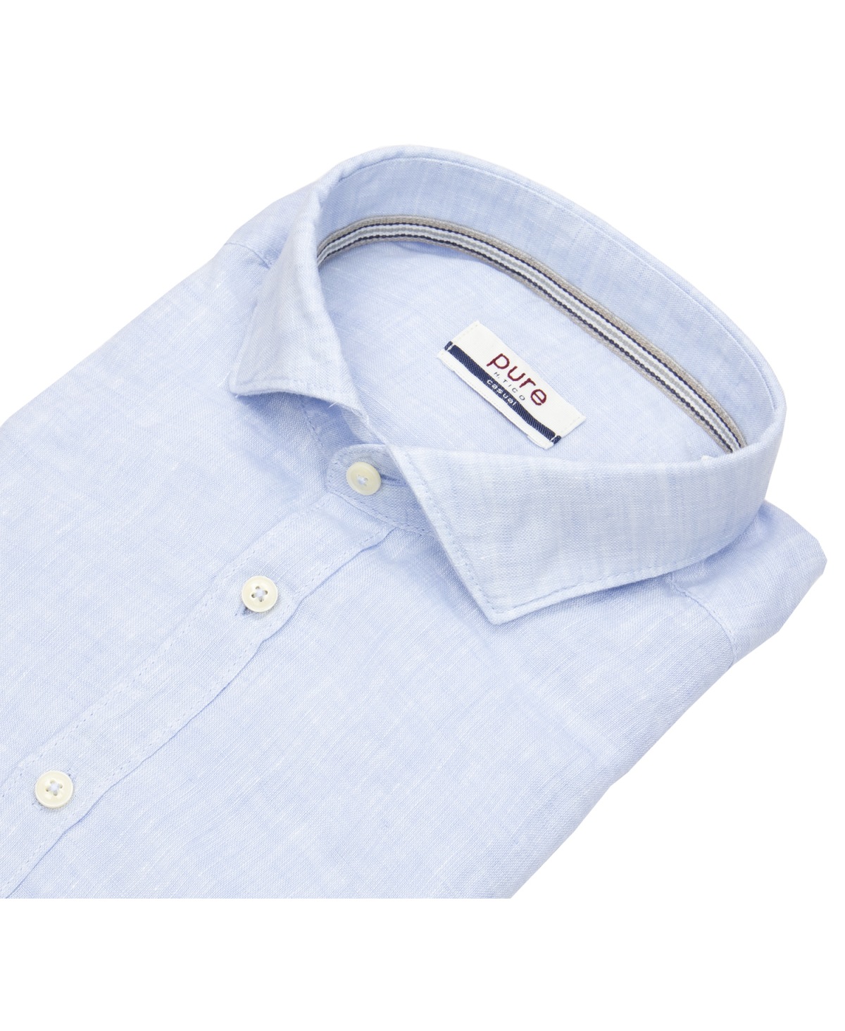 Pure Hemd - Slim Fit Casual - Kentkragen - Leinen - hellblau - ohne OVP