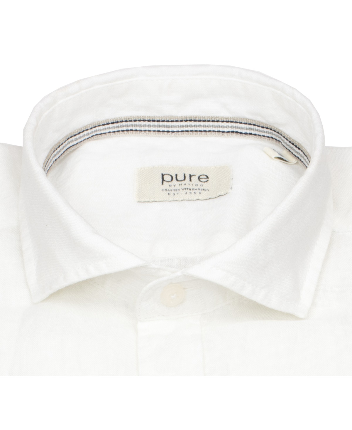 Pure Hemd - Slim Fit Casual - Kentkragen - Leinen - weiß