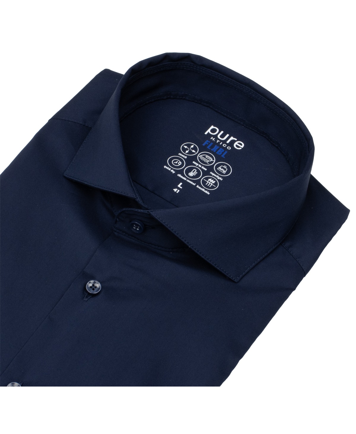Pure Hemd - Slim Fit - FLXBL Shirt - Haifischkragen - dunkelblau - ohne OVP