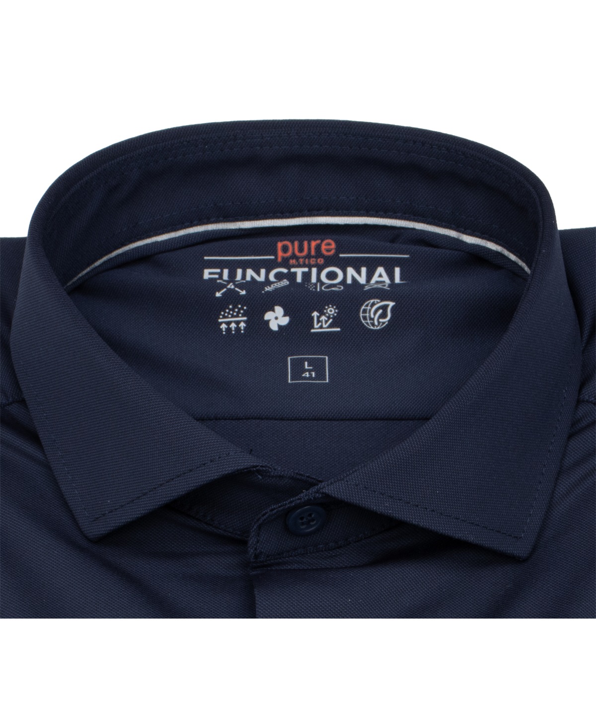 Pure Hemd - Slim Fit - Functional Shirt - Haifischkragen - blau - extra langer 70cm Arm