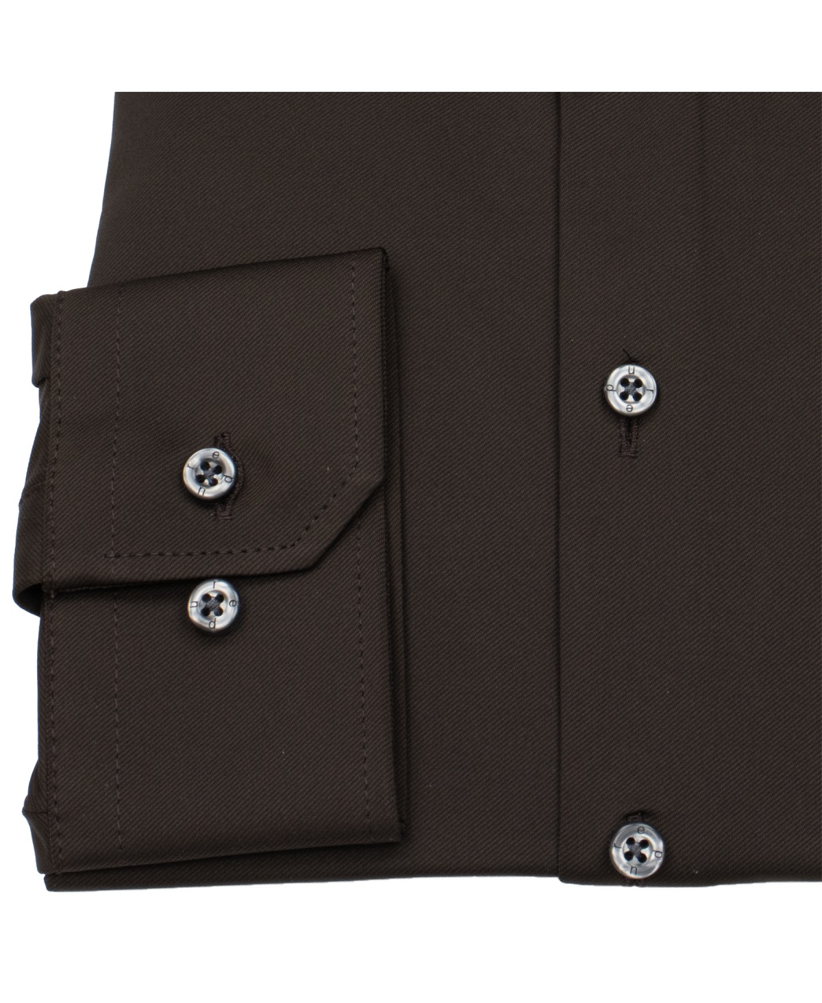 Pure Hemd - Slim Fit - Functional Shirt - Haifischkragen - dunkelbraun