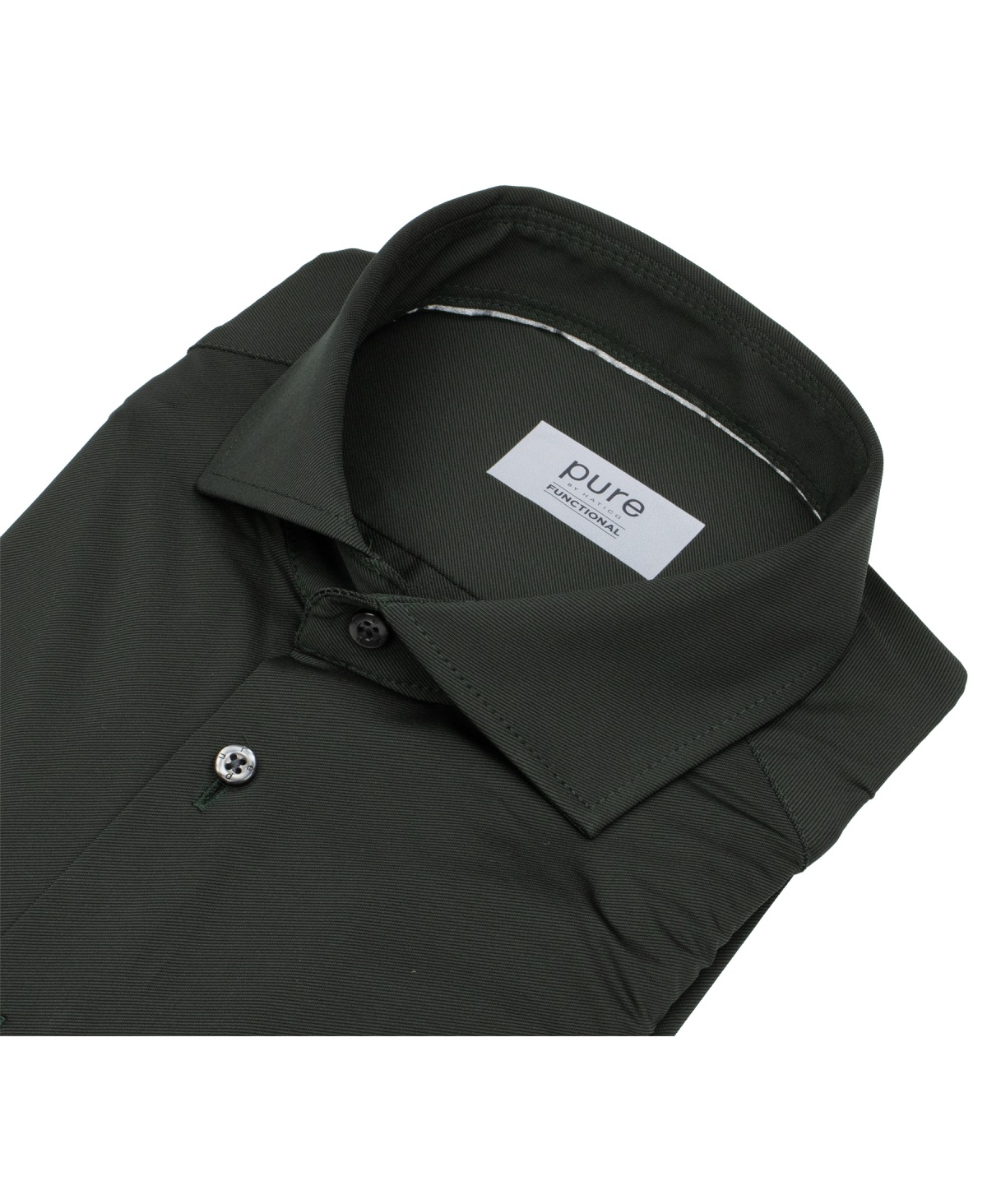 Pure Hemd - Slim Fit - Functional Shirt - Haifischkragen - dunkelgrün