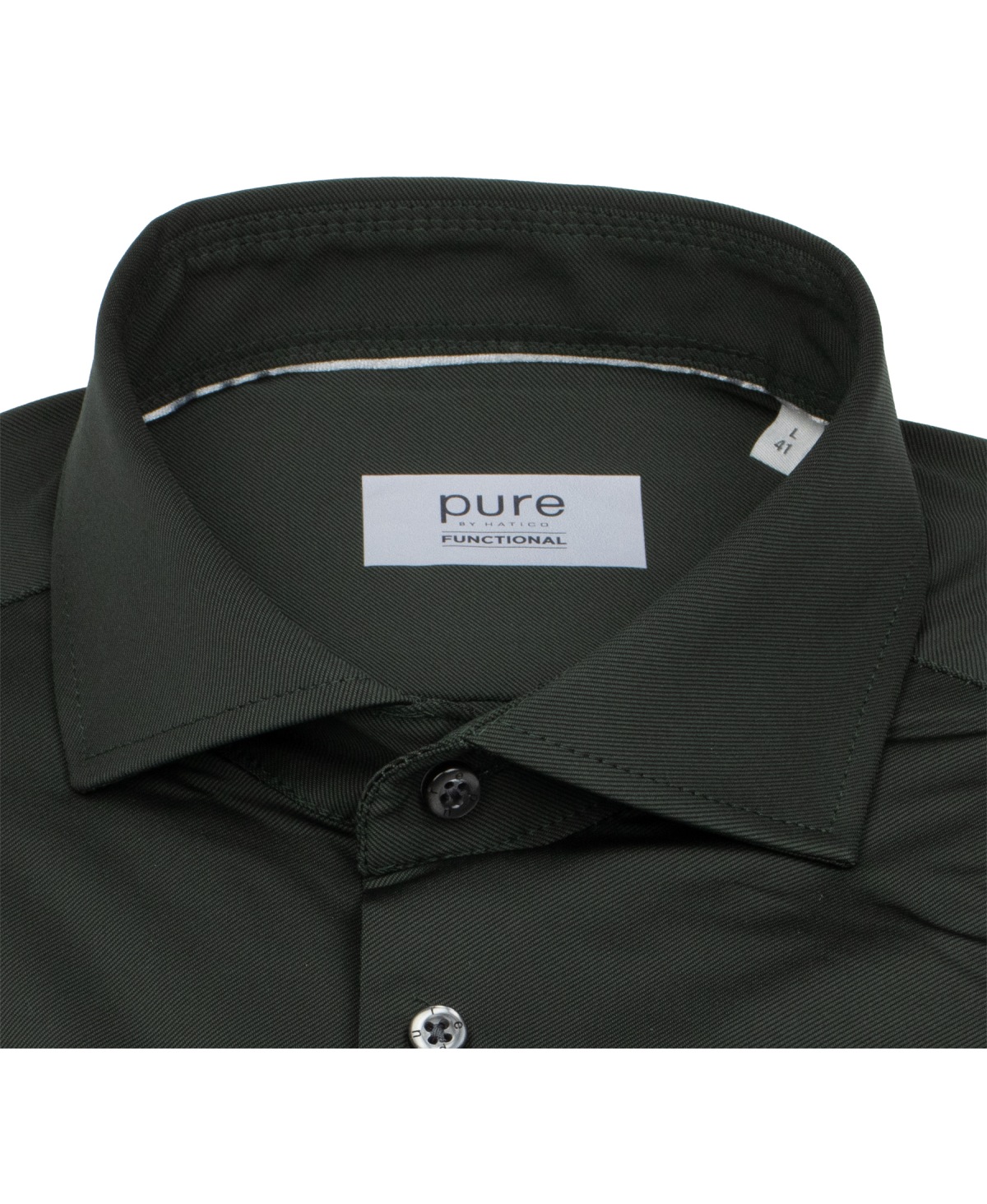 Pure Hemd - Slim Fit - Functional Shirt - Haifischkragen - dunkelgrün