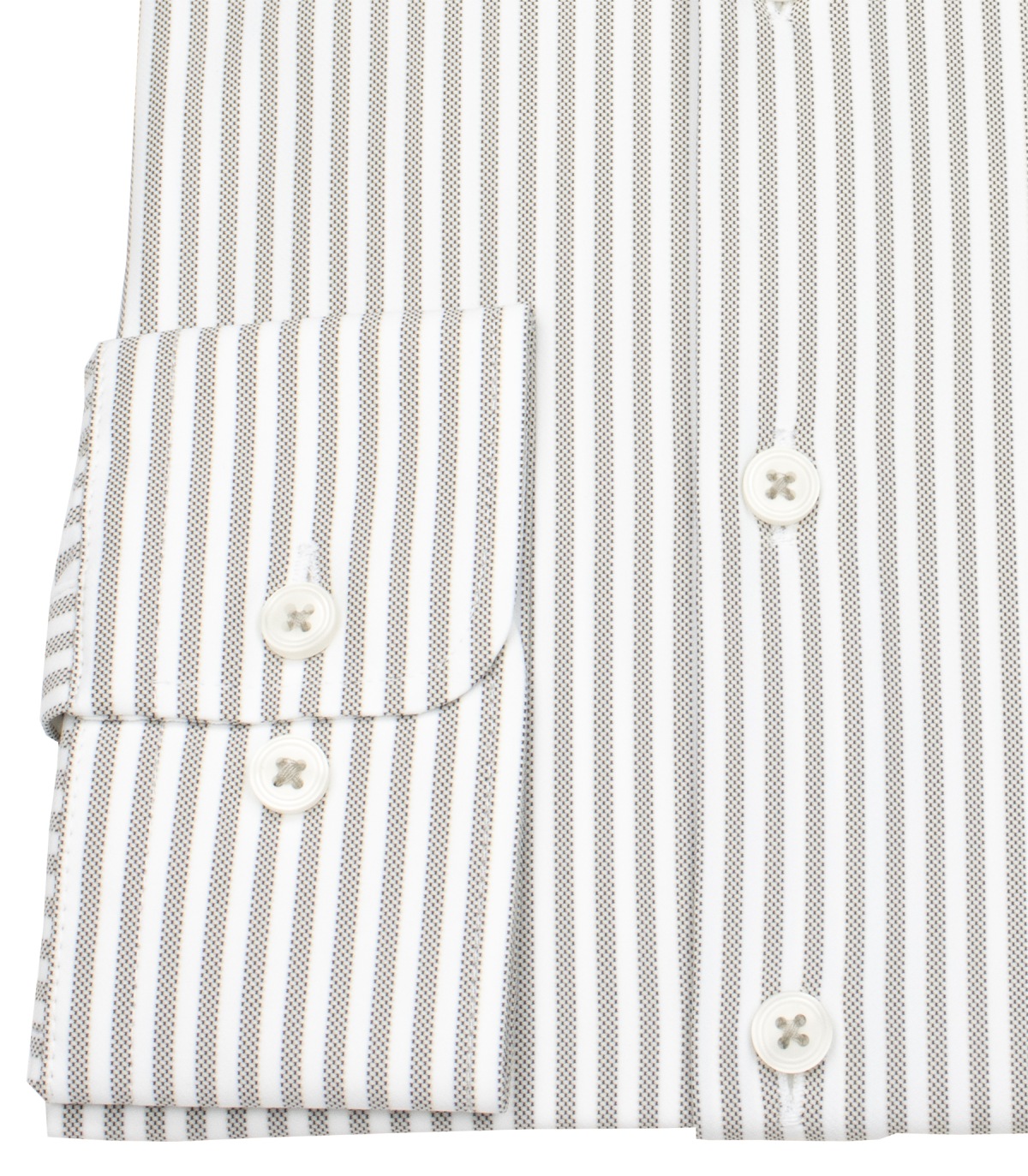 Pure Hemd - Slim Fit - Functional Shirt - Haifischkragen - Streifen - beige / weiß