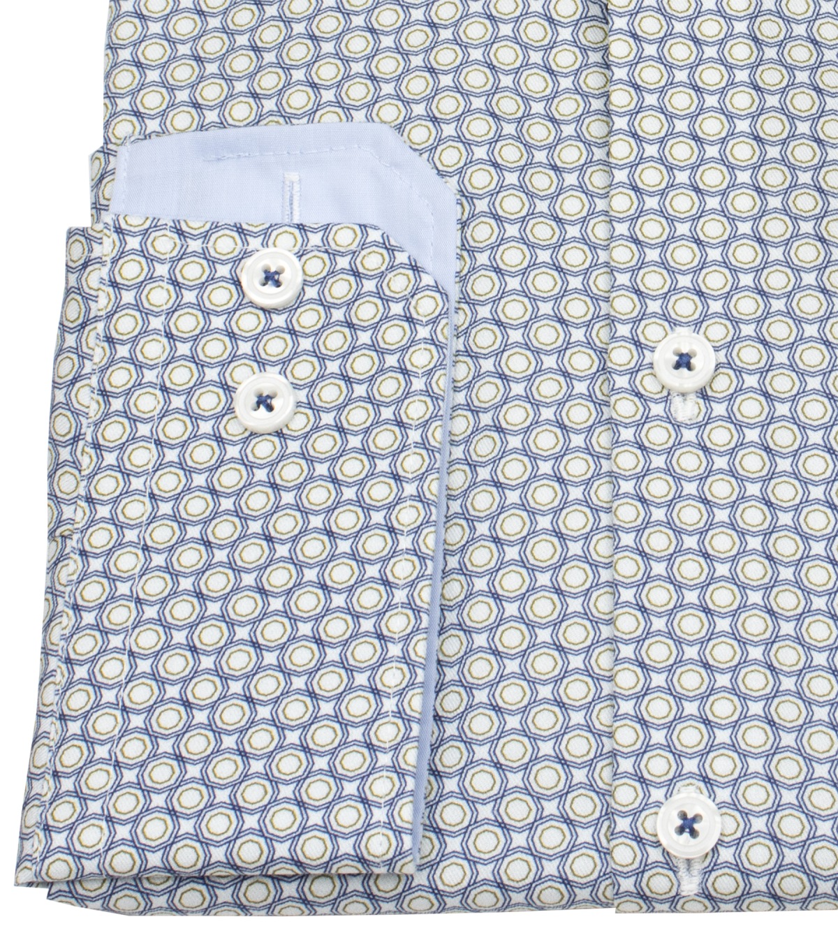 Pure Hemd - Slim Fit - Haifischkragen - blau / weiß