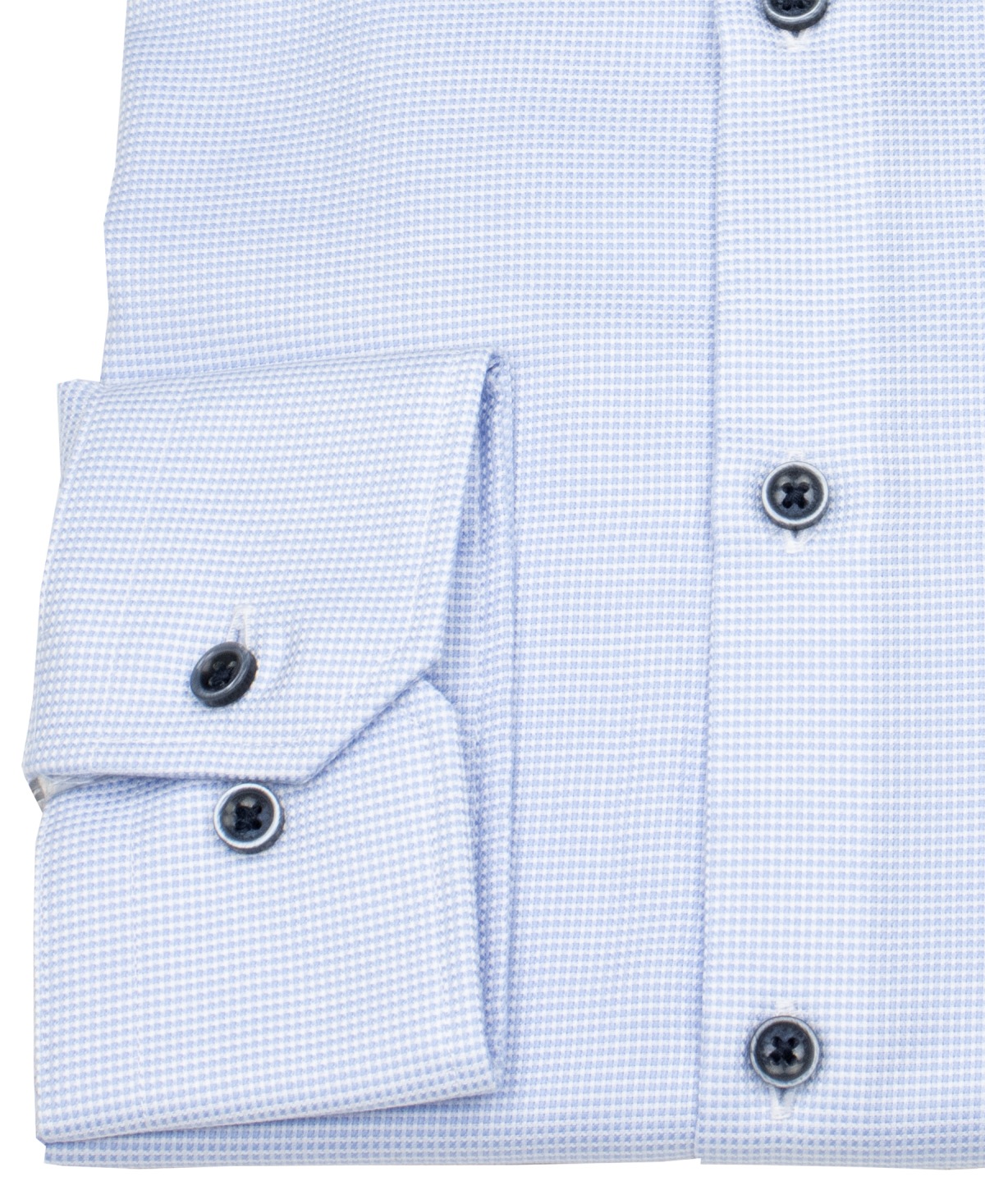 Pure Hemd - Slim Fit - Haifischkragen - Kontrastknöpfe - hellblau / weiß