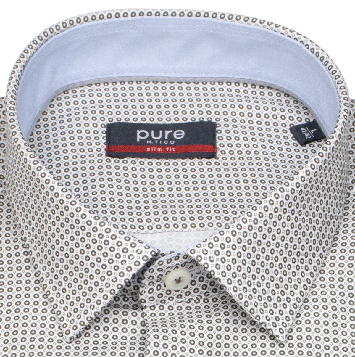 Pure Hemd - Slim Fit - Kentkragen - anthrazit / weiß