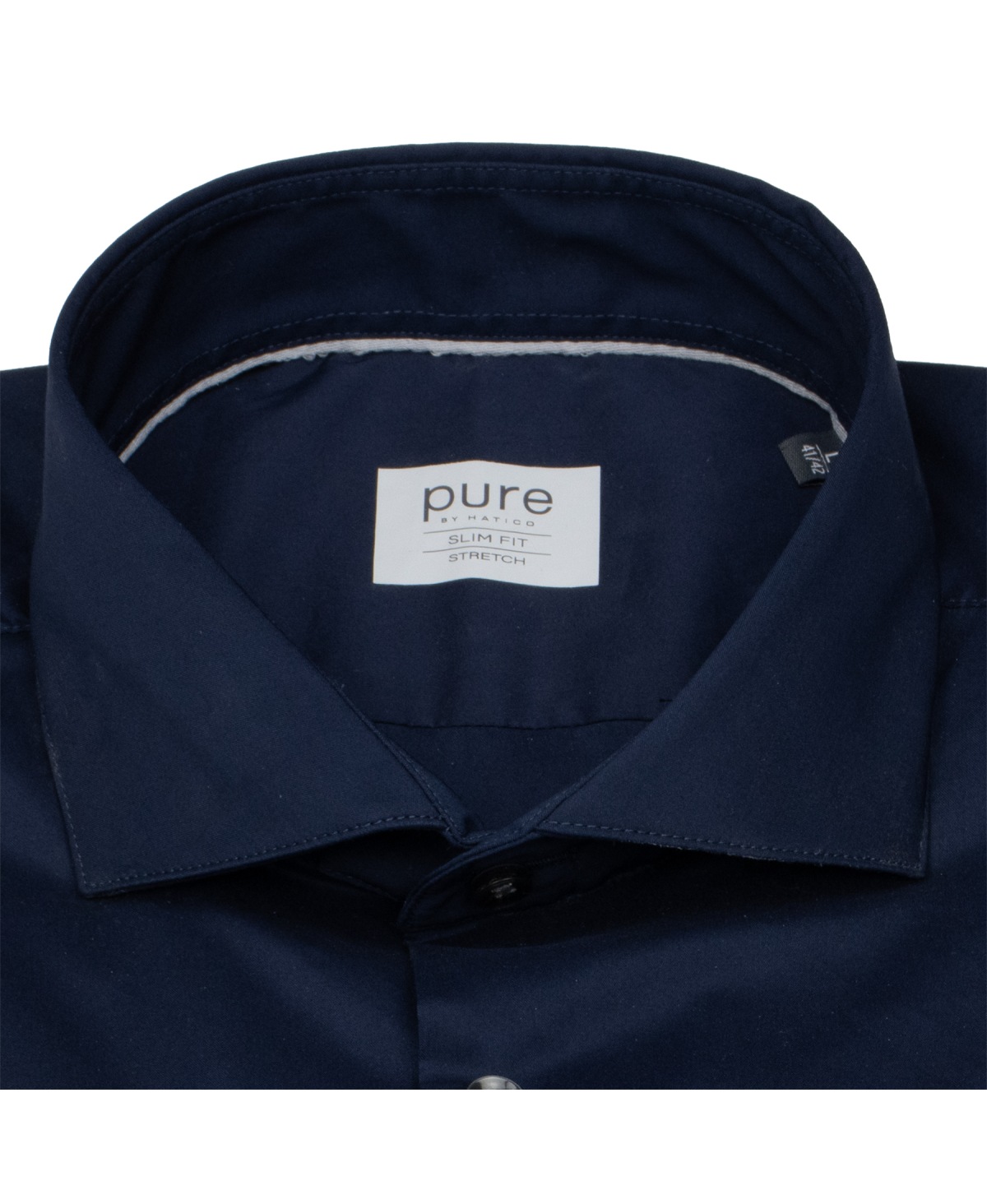 Pure Hemd - Slim Fit Stretch - Haifischkragen - dunkelblau