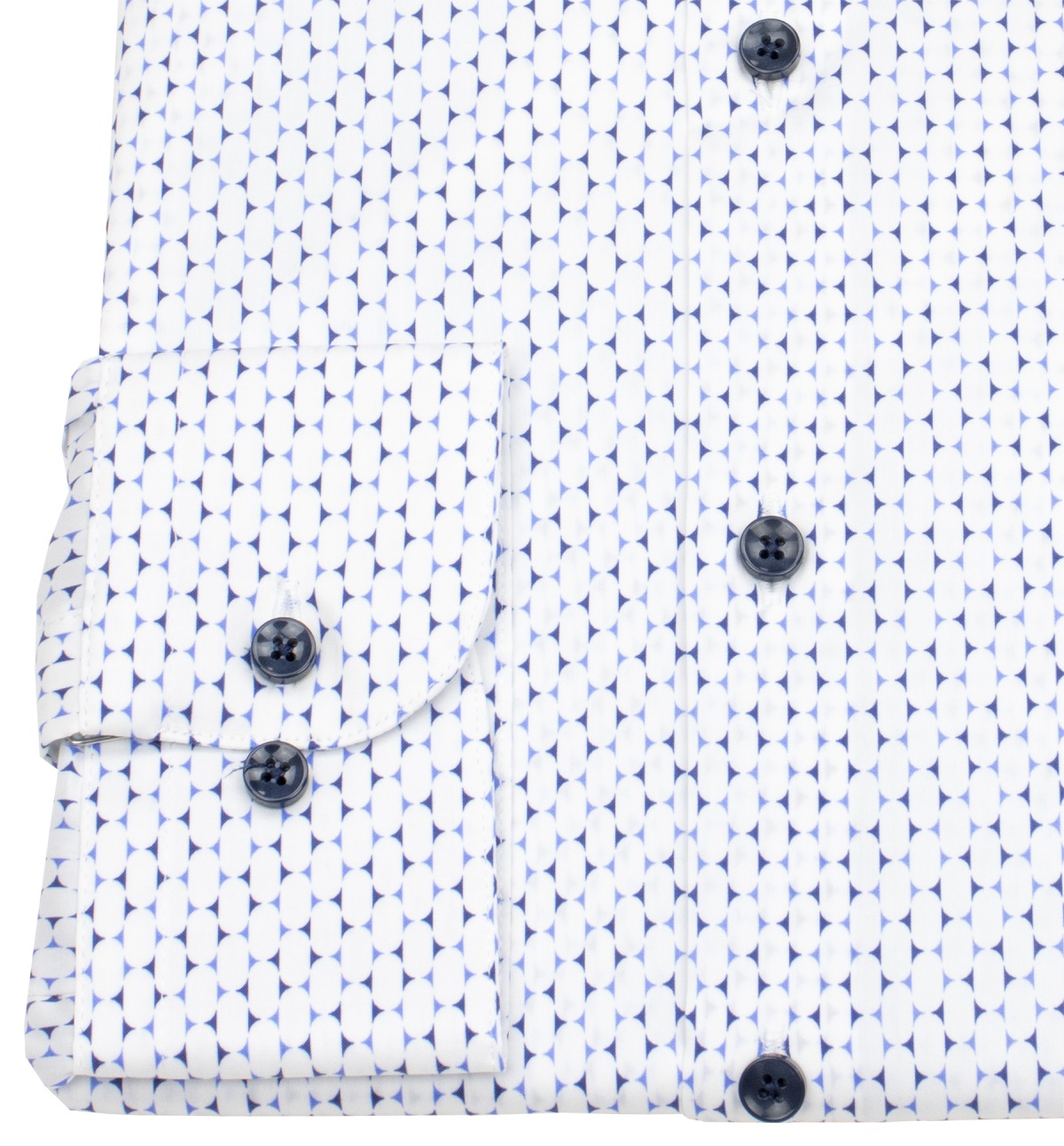 Pure Hemd - Slim Fit Stretch - Haifischkragen - Kontrastknöpfe - dunkelblau / hellblau