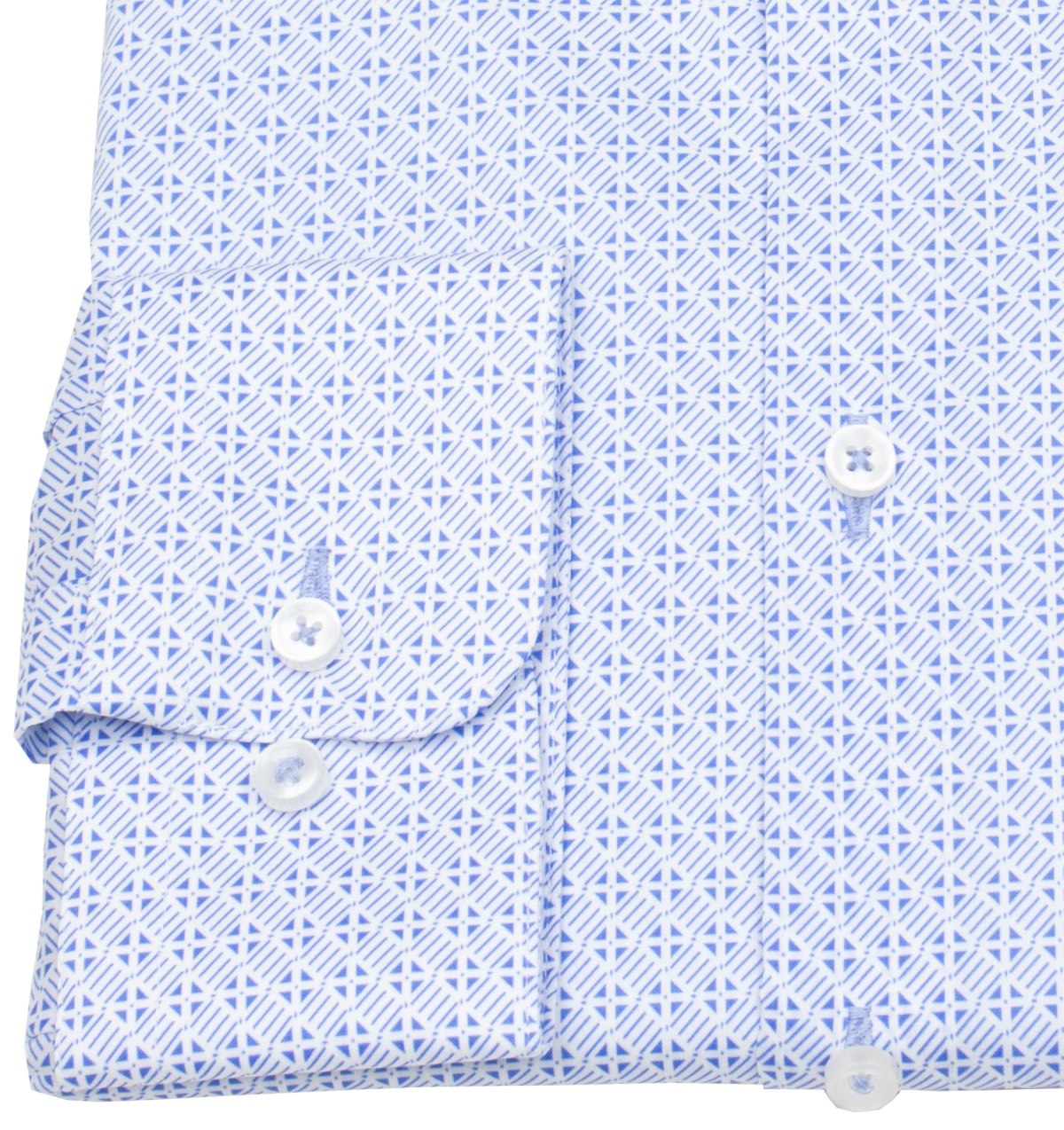 Pure Hemd - Slim Fit Stretch - Haifischkragen - Print - blau / hellblau