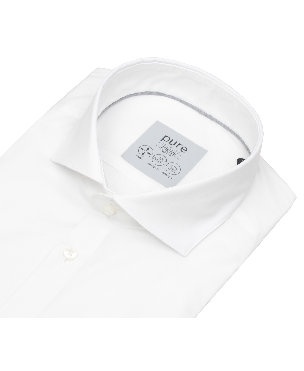 Pure Hemd - Slim Fit Stretch - Haifischkragen - weiß