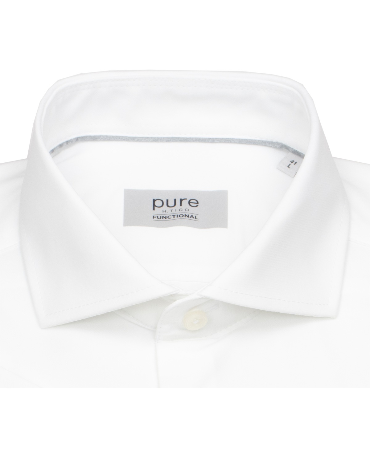 Pure Kurzarmhemd - Slim Fit - Functional Shirt - Haifischkragen - weiß