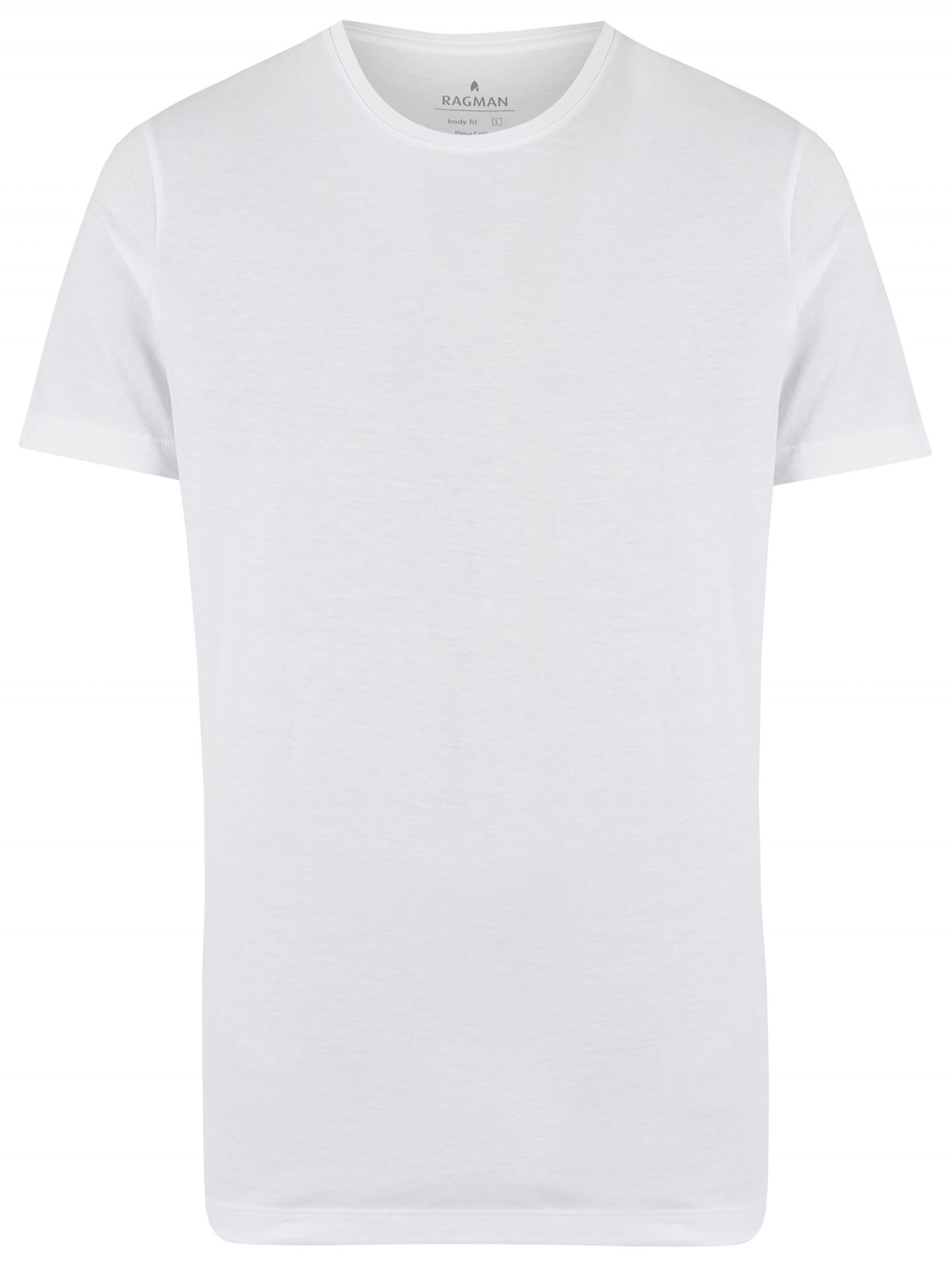 Ragman T-Shirt Doppelpack - Body Fit - Rundhals - weiß