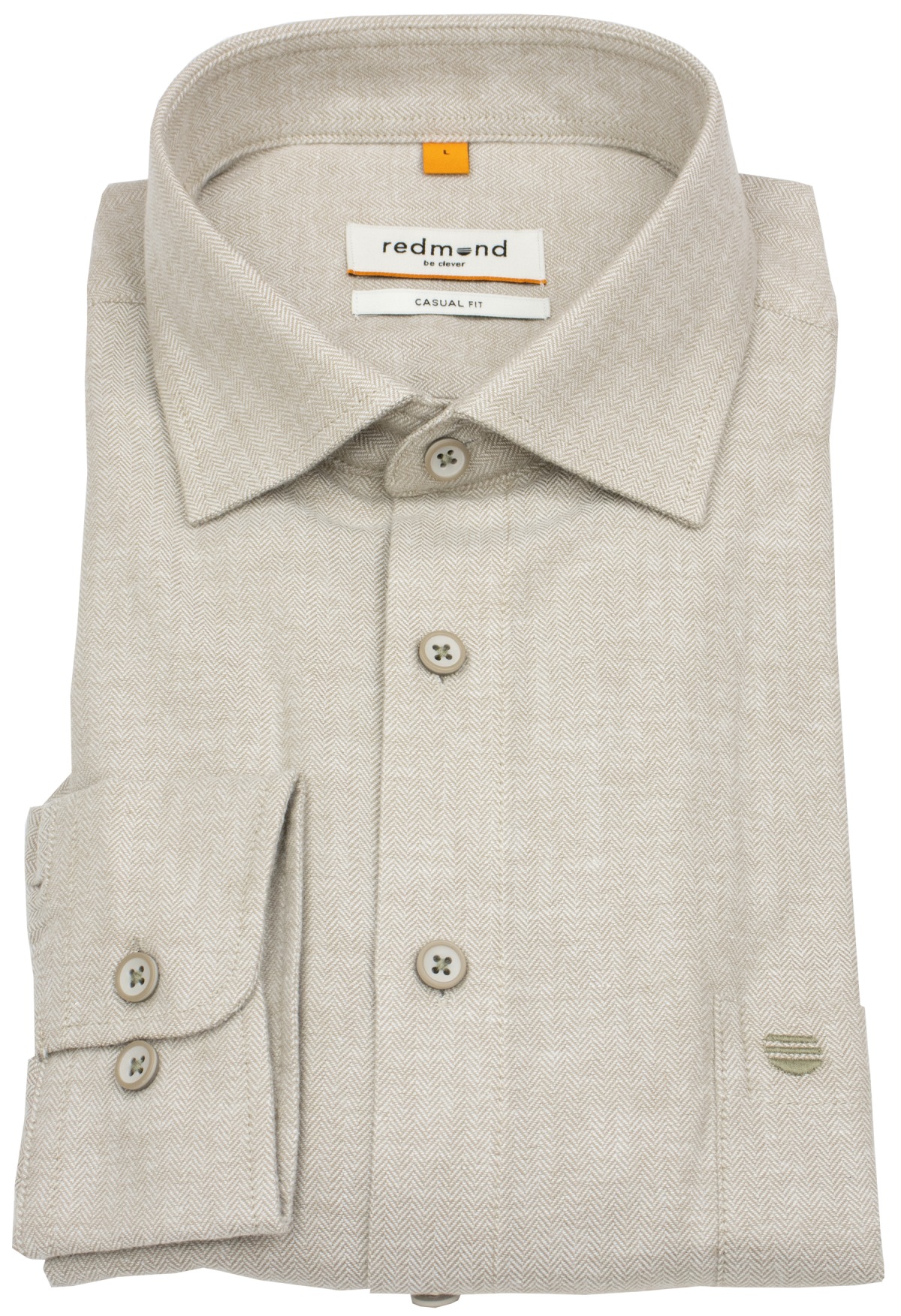Redmond Flanellhemd - Casual Fit - beige