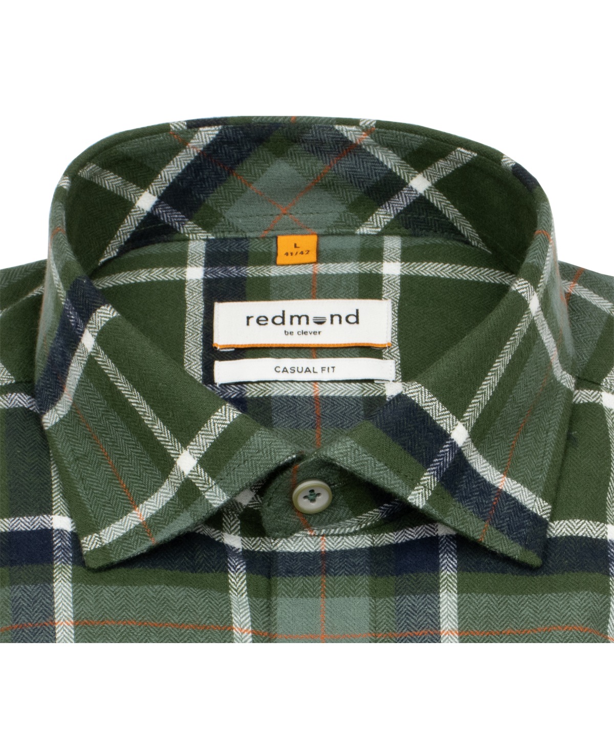 Redmond Flanellhemd - Casual Fit - Button Down Kragen - kariert - grün