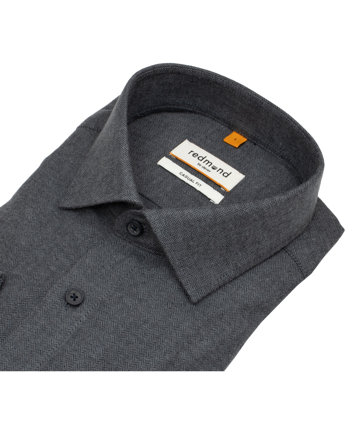 Redmond Flanellhemd - Casual Fit - dunkelgrau