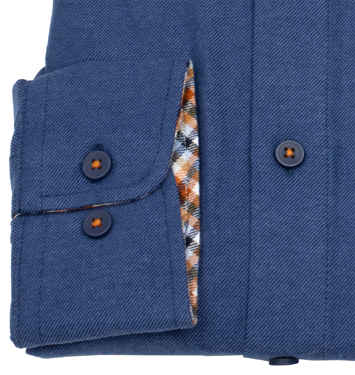 Redmond Flanellhemd - Comfort Fit - Button Down - blau