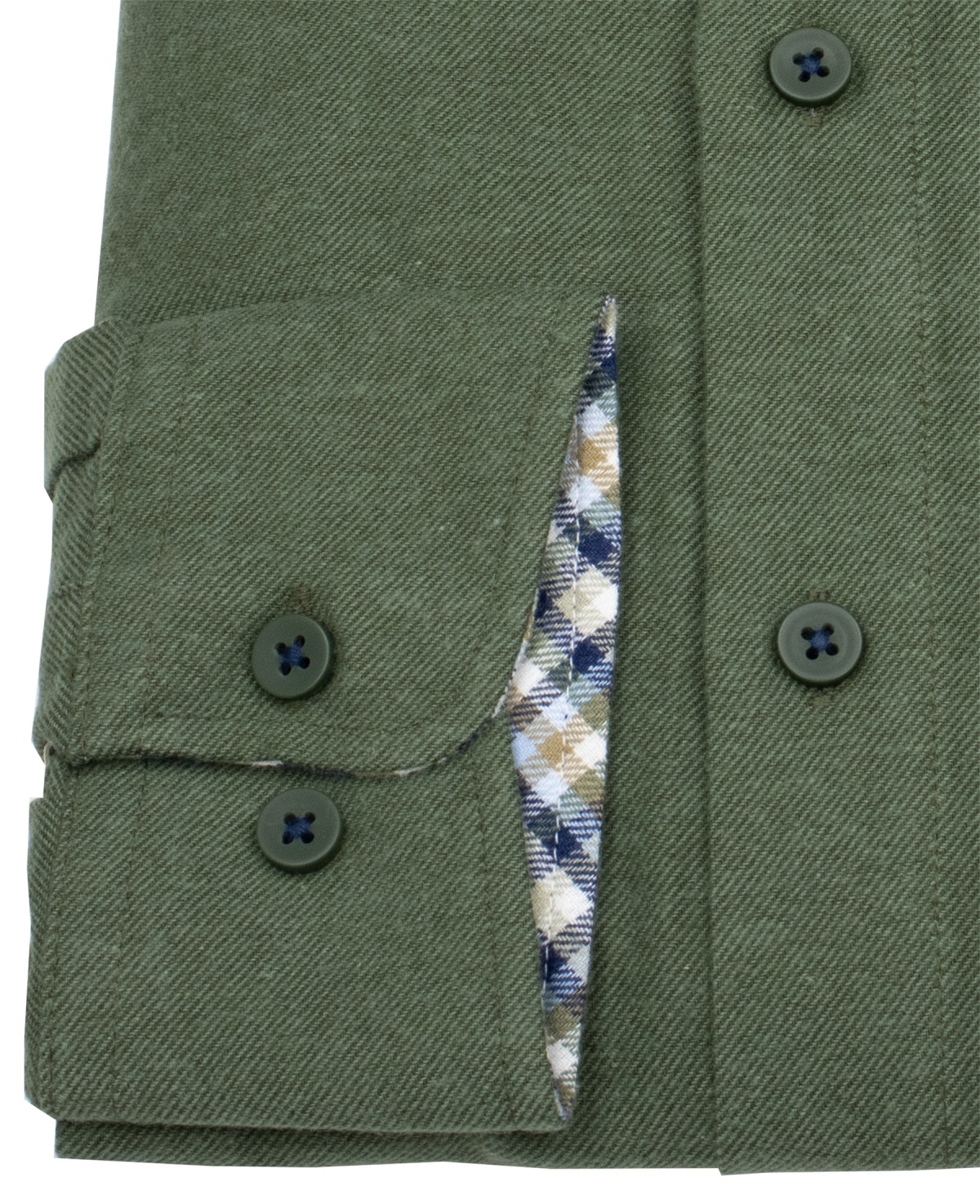 Redmond Flanellhemd - Comfort Fit - Button Down - grün