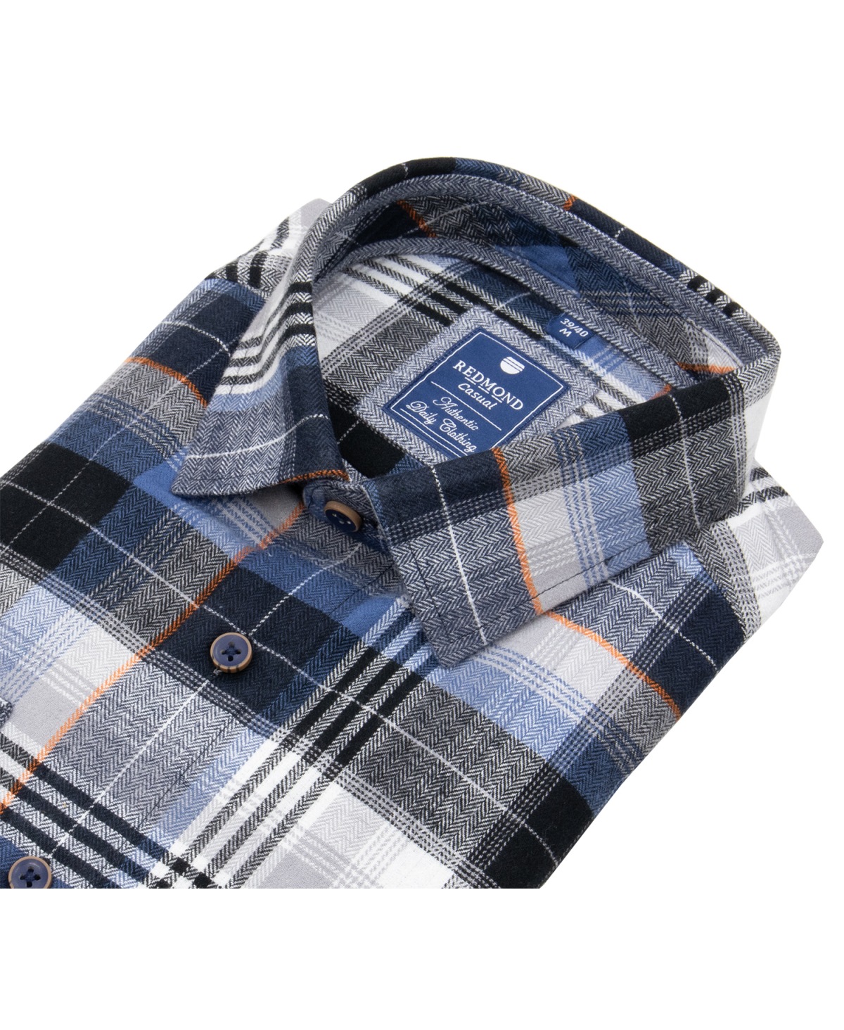 Redmond Flanellhemd - Comfort Fit - kariert - blau