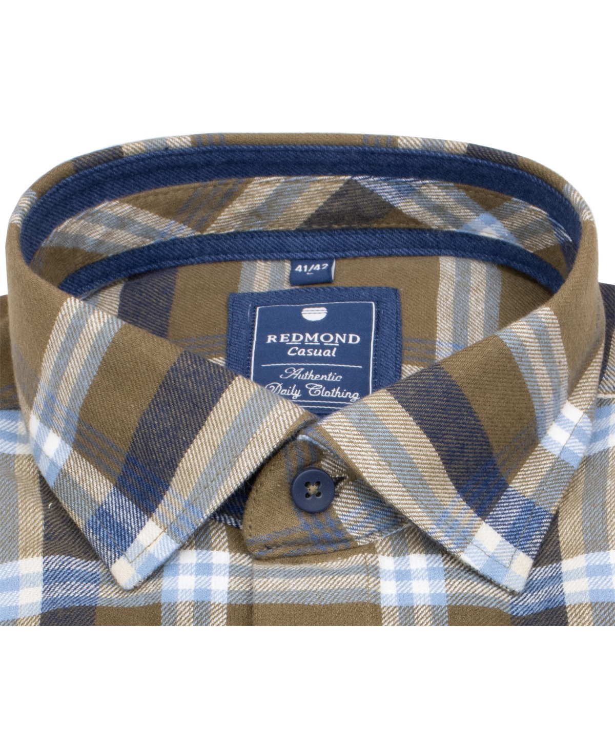 Redmond Flanellhemd - Comfort Fit - kariert - braun