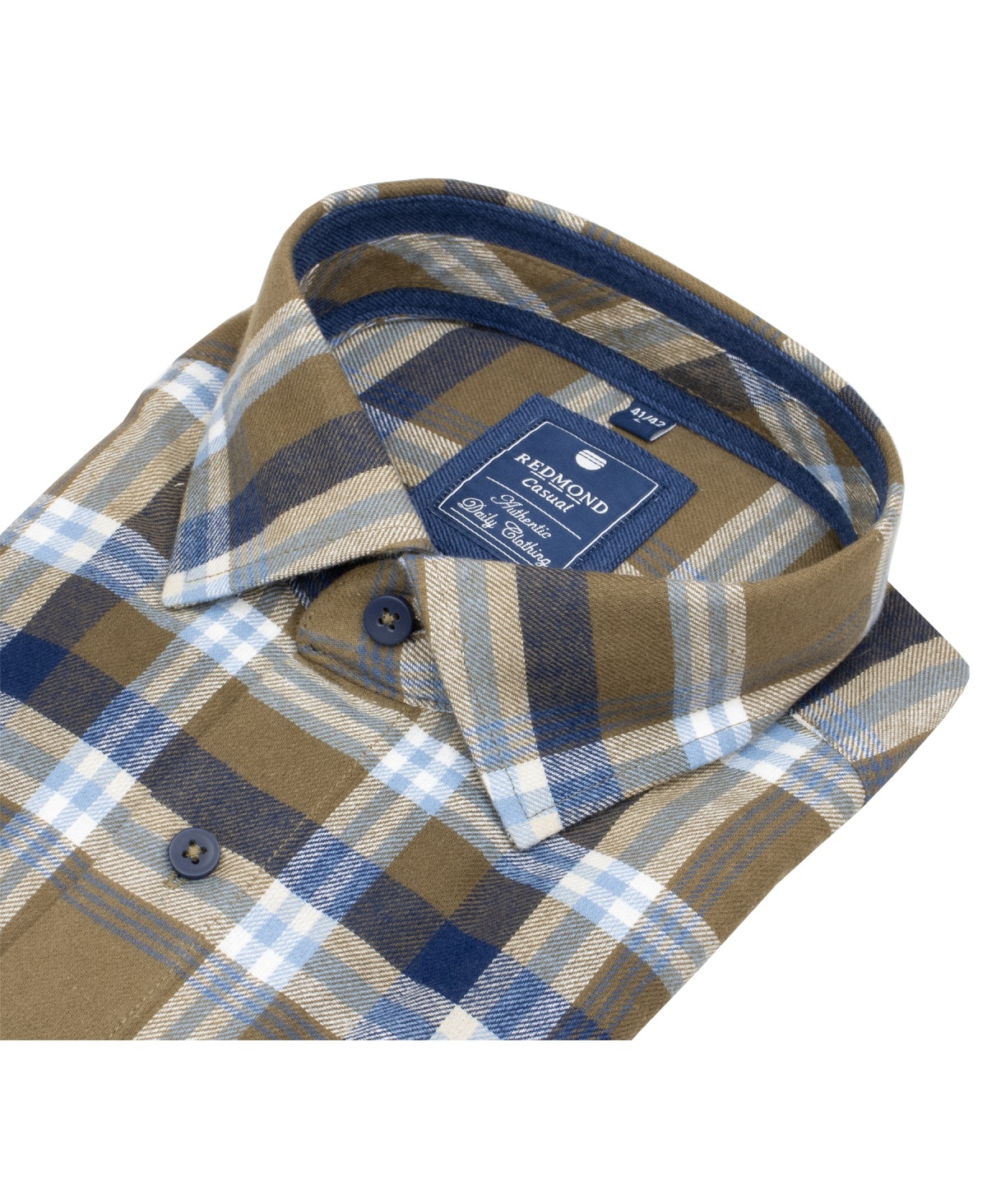Redmond Flanellhemd - Comfort Fit - kariert - braun