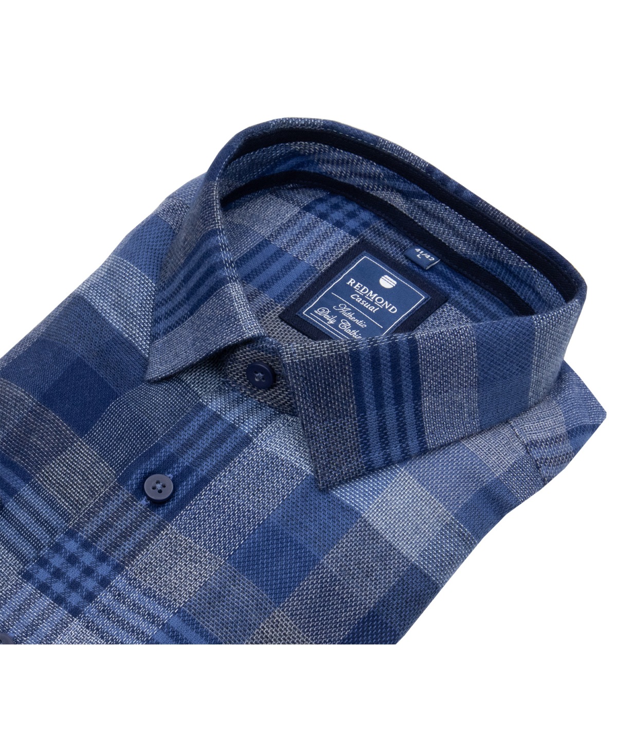 Redmond Flanellhemd - Comfort Fit - kariert - dunkelblau / blau