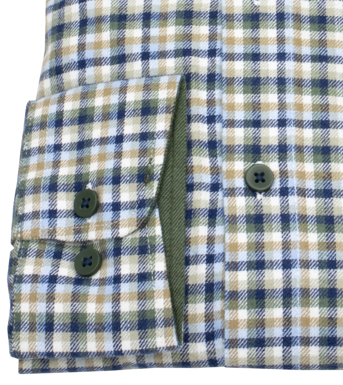 Redmond Flanellhemd - Comfort Fit - kariert - grün / braun