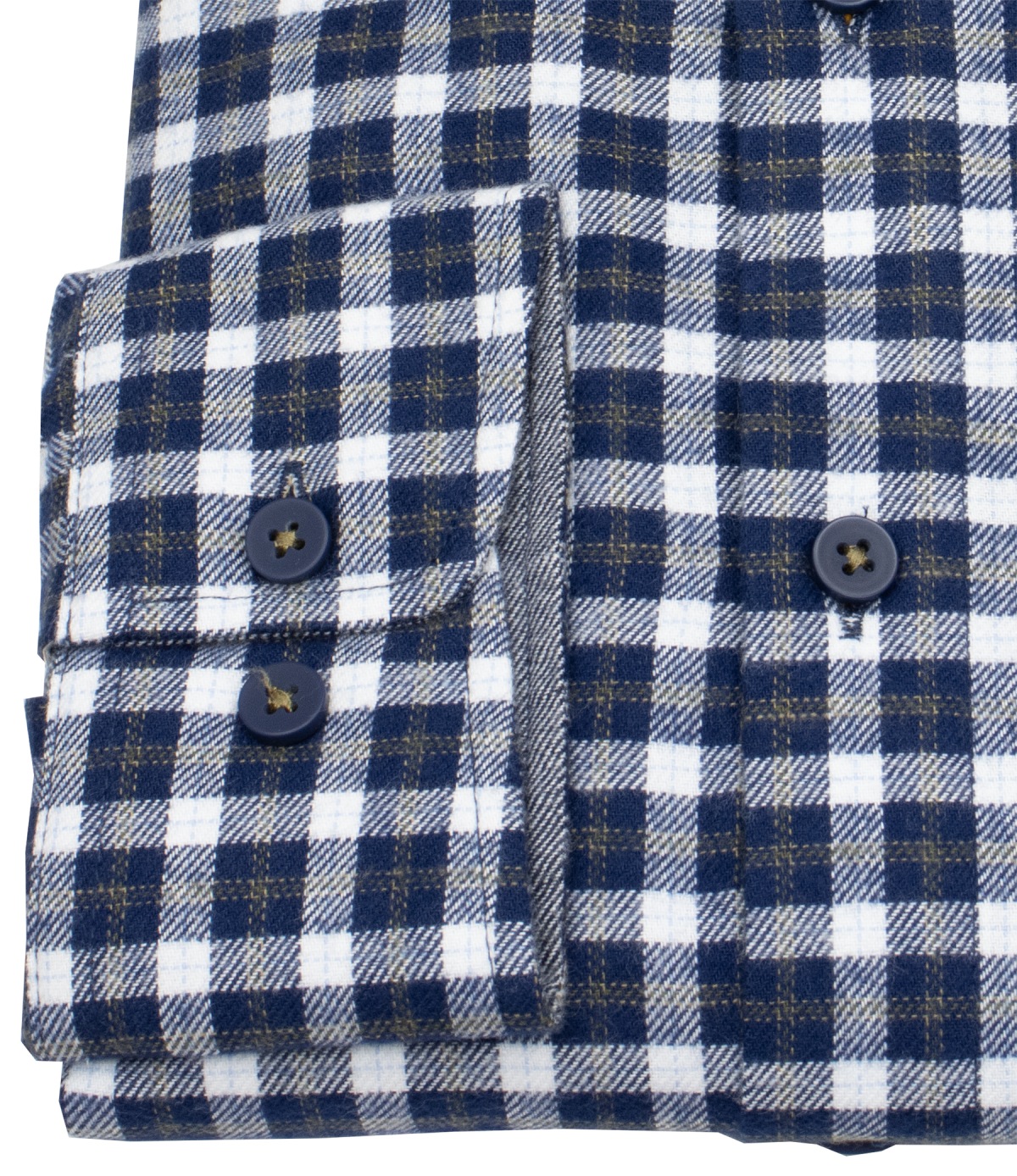Redmond Flanellhemd - Modern Fit - Button Down - kariert - blau / weiß - ohne OVP