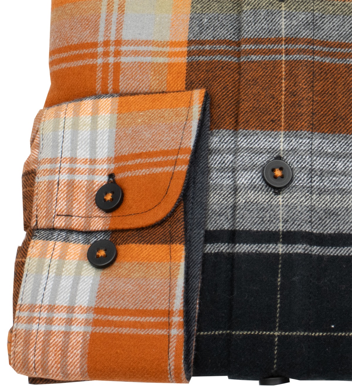 Redmond Flanellhemd - Modern Fit - kariert - orange - ohne OVP