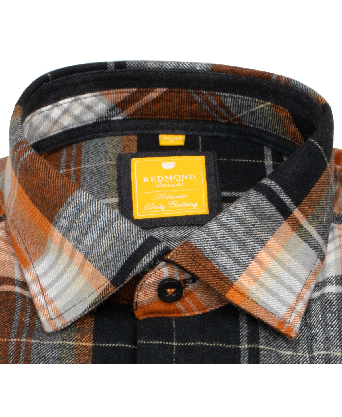 Redmond Flanellhemd - Modern Fit - kariert - orange - ohne OVP