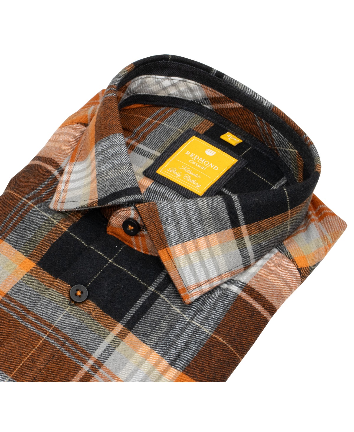 Redmond Flanellhemd - Modern Fit - kariert - orange - ohne OVP